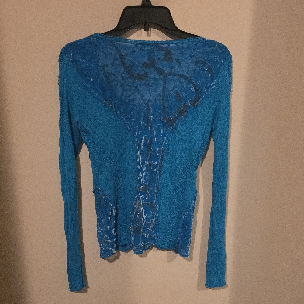 Cache Teal Long Sleeve Top - Picture 2 of 5